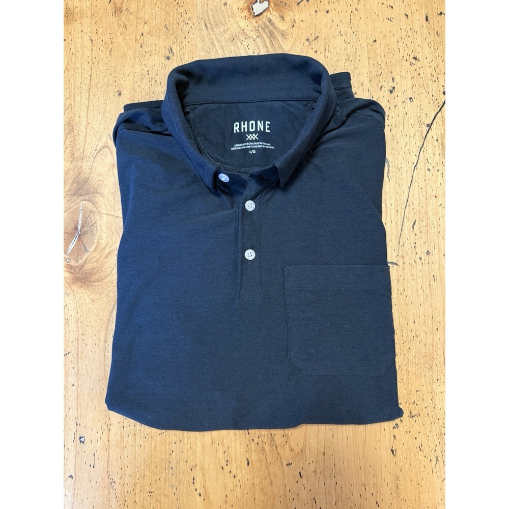 Rhone‎ Polo Shirt Mens Size Large Short Sleeve Performance Dark Gray Ultra Soft